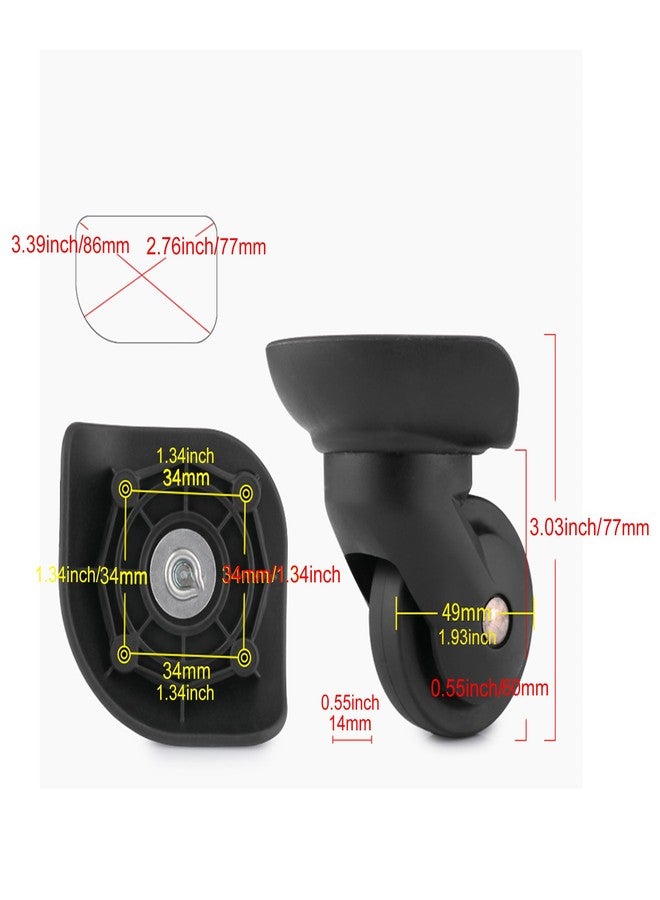 Bstinay 1 Pair W293 Left & Right Swivel Casters Luggage Replacement Travel Suitcase Wheels Accessory - Image 2